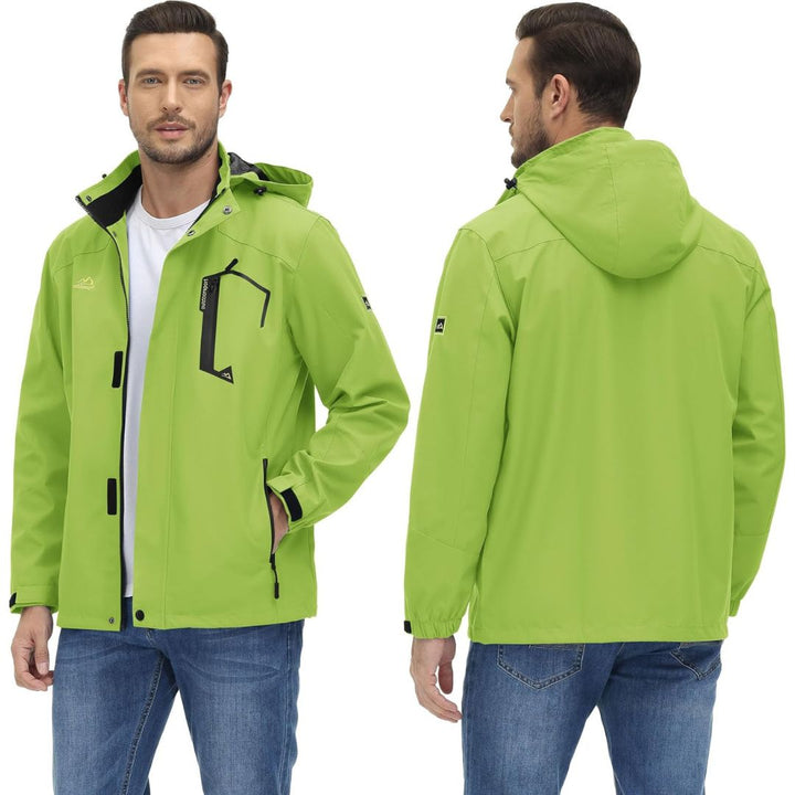 Men's Lightweight Waterproof Windproof Outdoor Hiking Jacket with Zipped Pockets - Men's Jackets