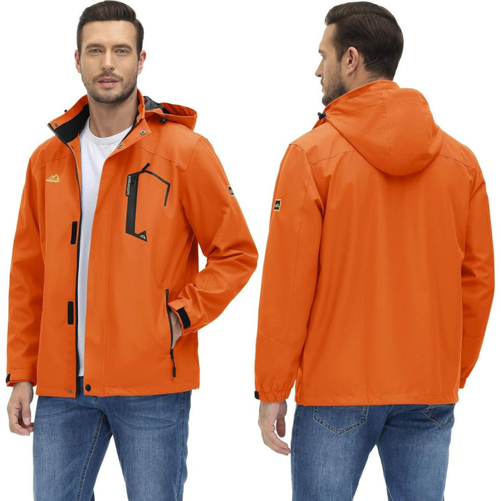 Men's Lightweight Waterproof Windproof Outdoor Hiking Jacket with Zipped Pockets - Men's Jackets