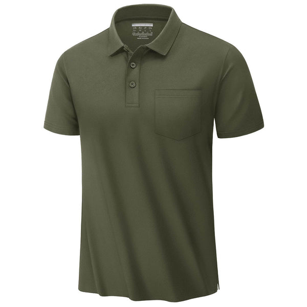 Men's Moisture Wicking Golf Polo Shirts with Pocket - Men's Polo Shirts