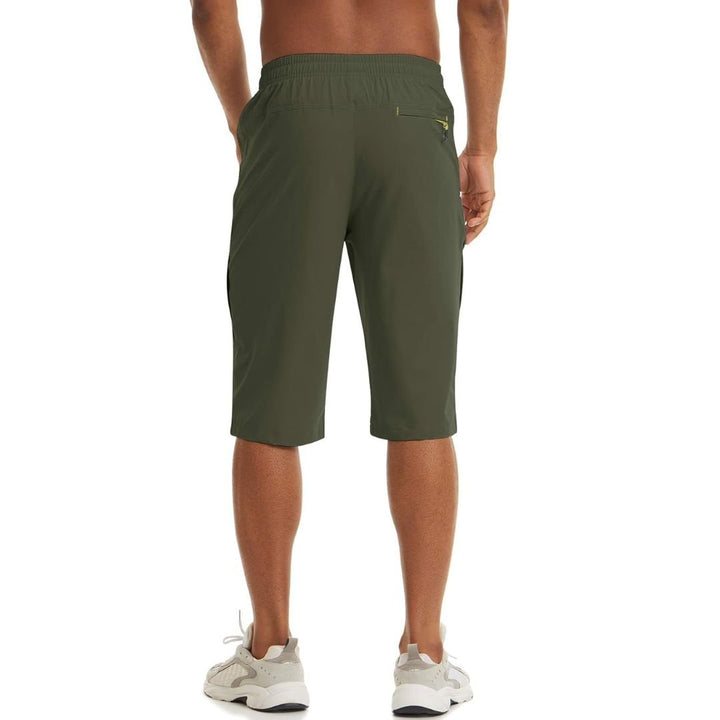 Men's Quick Dry 3/4 Capri Zipper Pockets Long Shorts - Men's Capri Pants