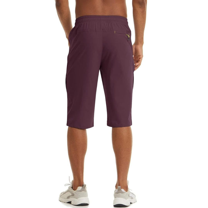 Men's Quick Dry 3/4 Capri Zipper Pockets Long Shorts - Men's Capri Pants