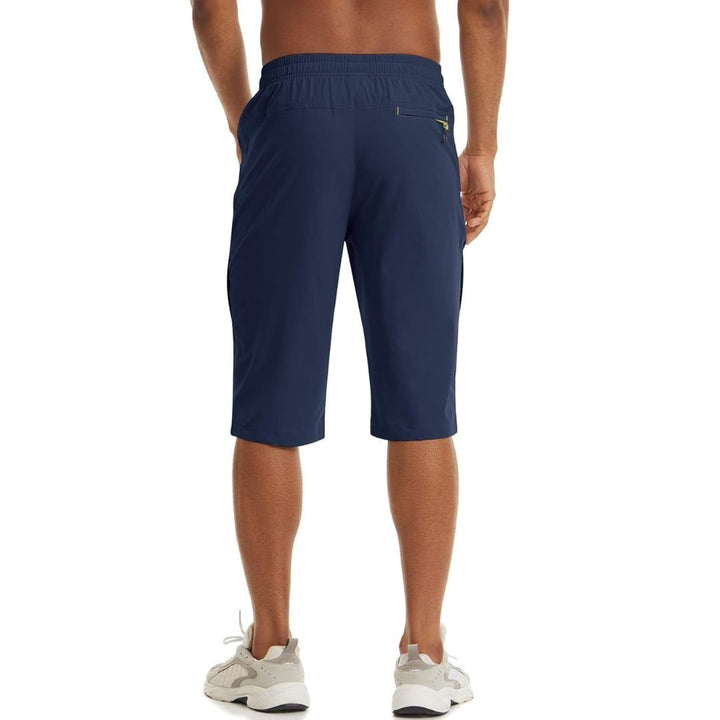 Men's Quick Dry 3/4 Capri Zipper Pockets Long Shorts - Men's Capri Pants