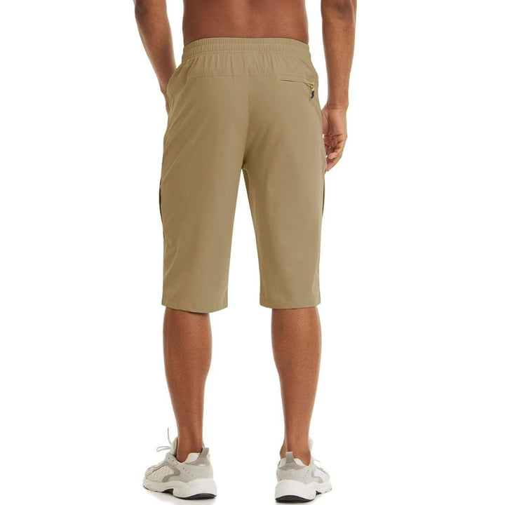 Men's Quick Dry 3/4 Capri Zipper Pockets Long Shorts - Men's Capri Pants