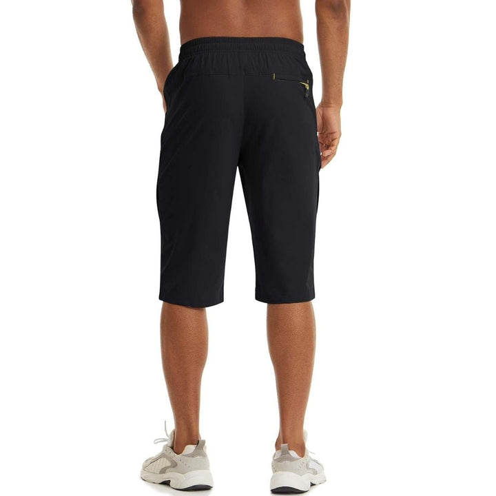 Men's Quick Dry 3/4 Capri Zipper Pockets Long Shorts - Men's Capri Pants