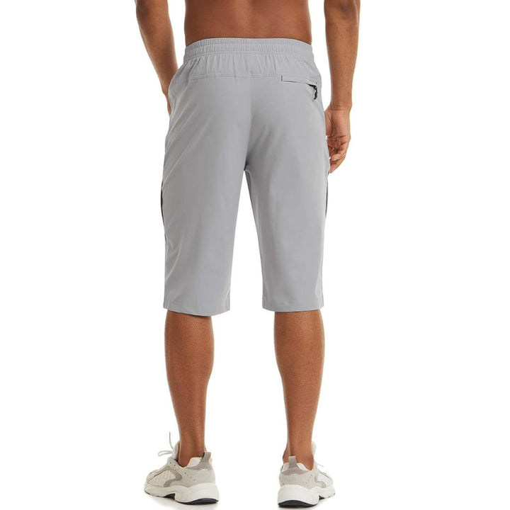 Men's Quick Dry 3/4 Capri Zipper Pockets Long Shorts - Men's Capri Pants