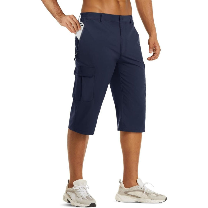 Men's Quick Dry Lightweight Cargo Capri Hiking Long Shorts - Men's Cargo Shorts