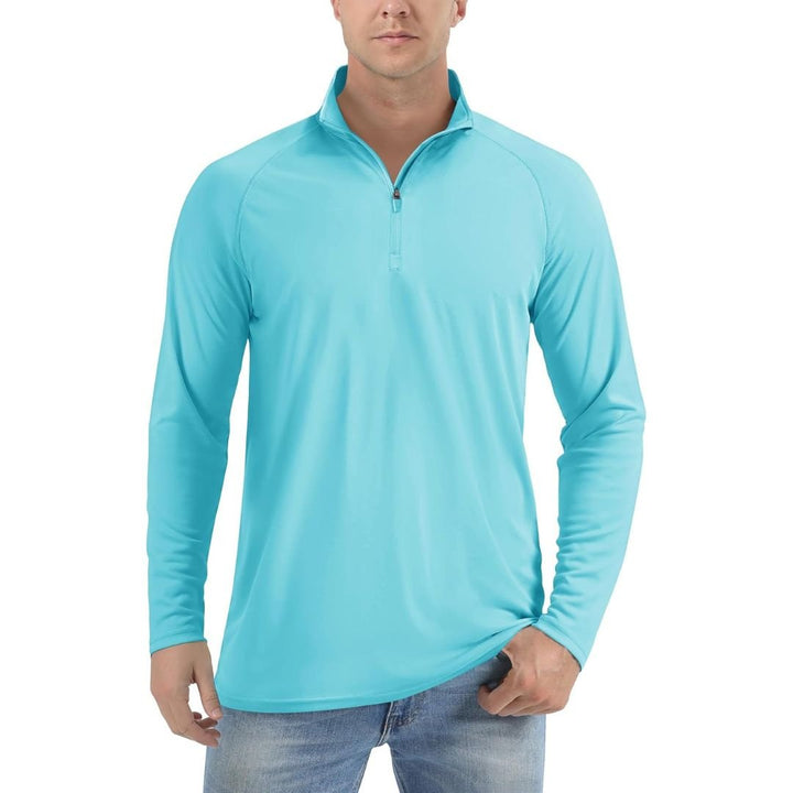 Men's Sun Protective Quick - Dry Stand Collar UV Long Sleeve Shirts - Men's Running Shirts