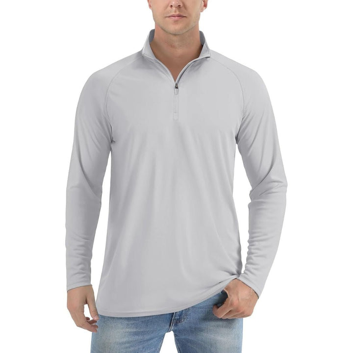 Men's Sun Protective Quick - Dry Stand Collar UV Long Sleeve Shirts - Men's Running Shirts