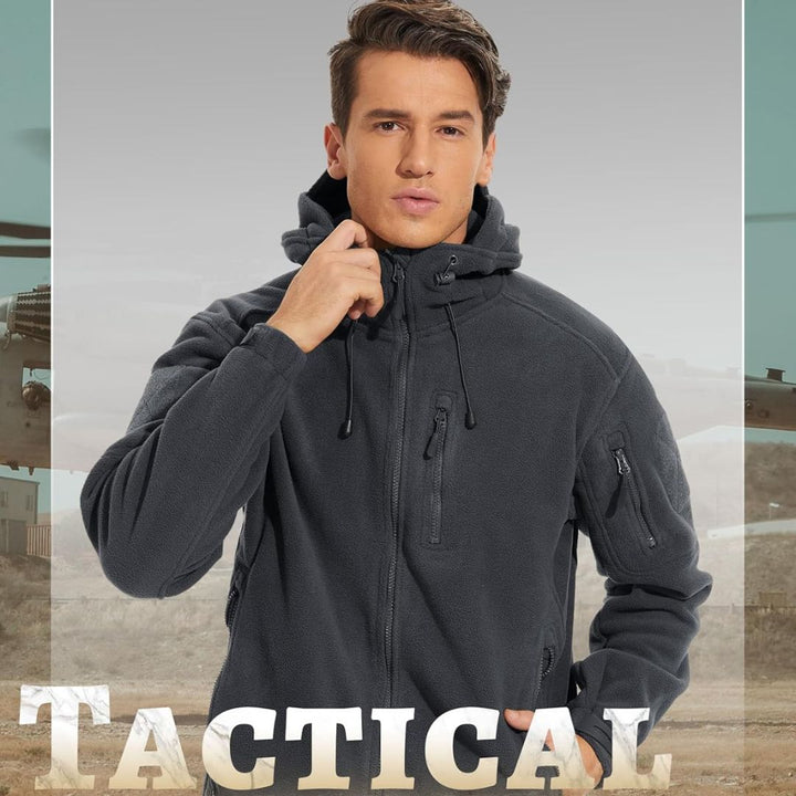 Men's Tactical Fleece Jacket Hoodie with 6 Pockets Winter Warm Coats - Fall Winter 2022