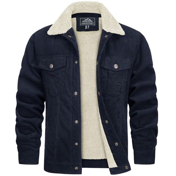 Men's Winter Corduroy Cotton Jacket Turn Down Collar - Fall Winter 2022