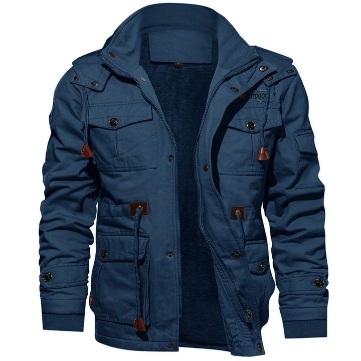 Men's Winter Cotton Fleece Lined Coats Warm Cargo Jackets with Hooded - Fall Winter 2022