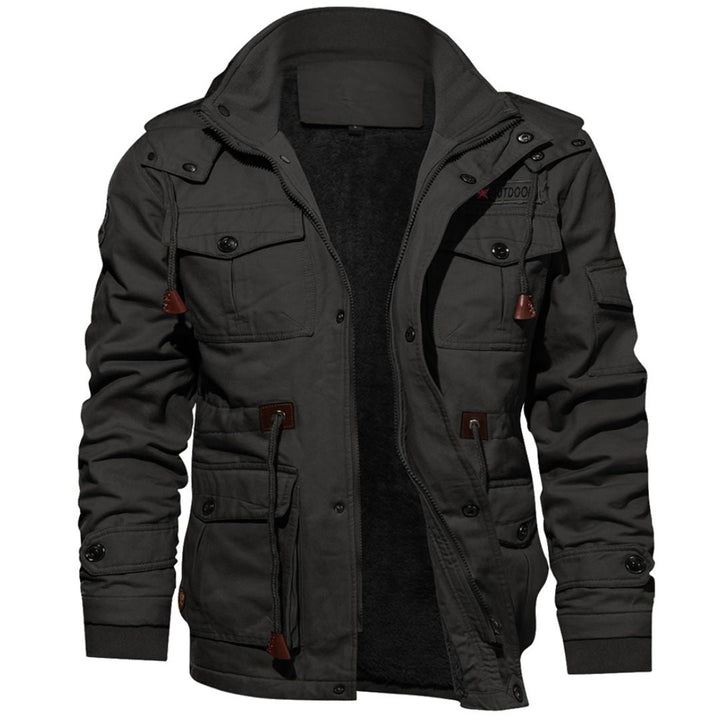 Men's Winter Cotton Fleece Lined Coats Warm Cargo Jackets with Hooded - Fall Winter 2022