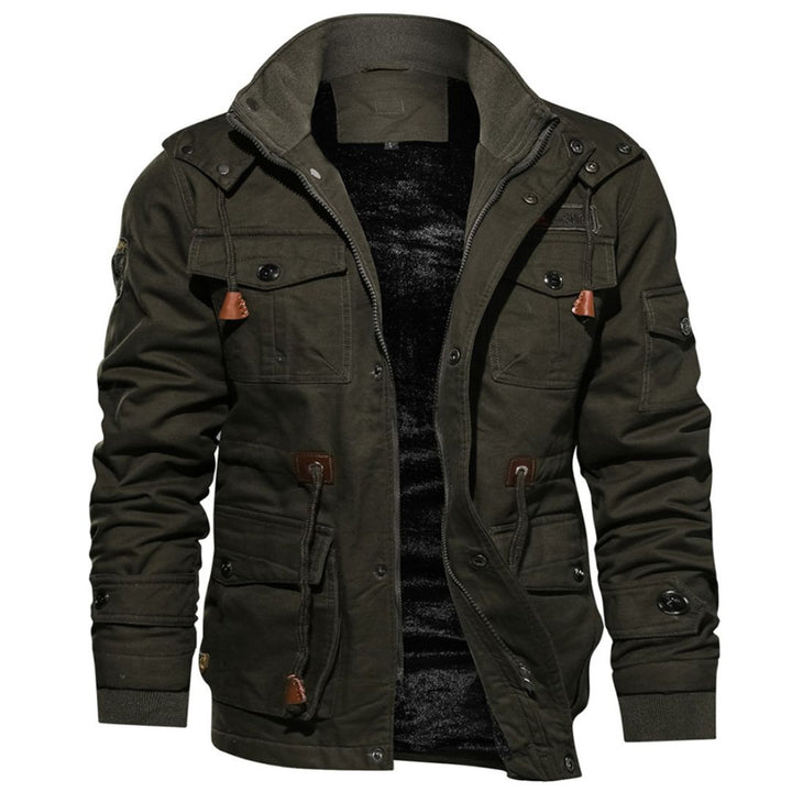 Men's Winter Cotton Fleece Lined Coats Warm Cargo Jackets with Hooded - Fall Winter 2022