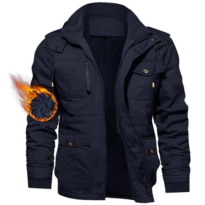 Men's Winter Jacket Fleece Lined Coats Warm Cargo Jackets with Hooded - Fall Winter 2022