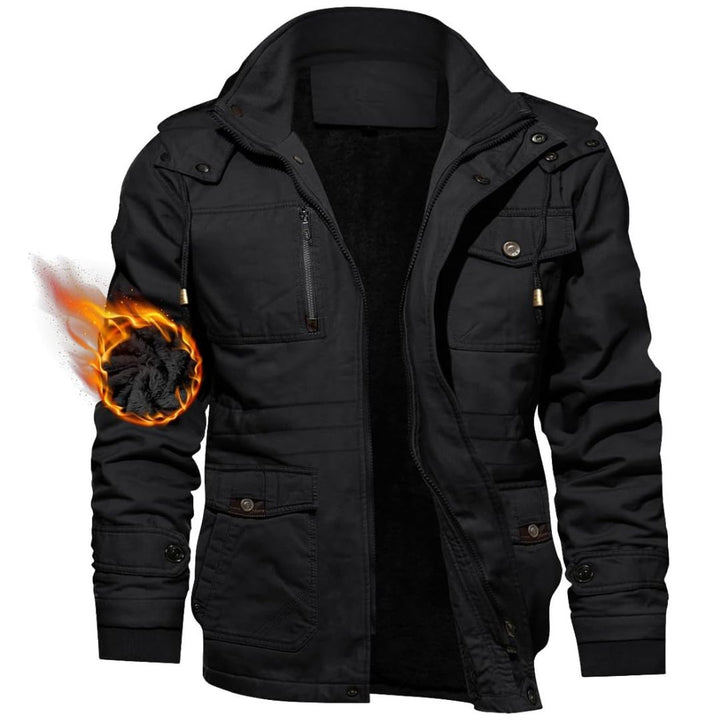 Men's Winter Jacket Fleece Lined Coats Warm Cargo Jackets with Hooded - Fall Winter 2022