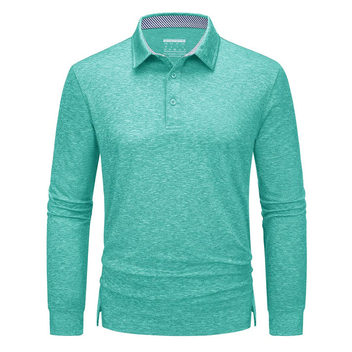 Men's 3 Buttons Polo Shirts Long Sleeve Casual Hiking Golf Shirts - Men's Hiking Clothing