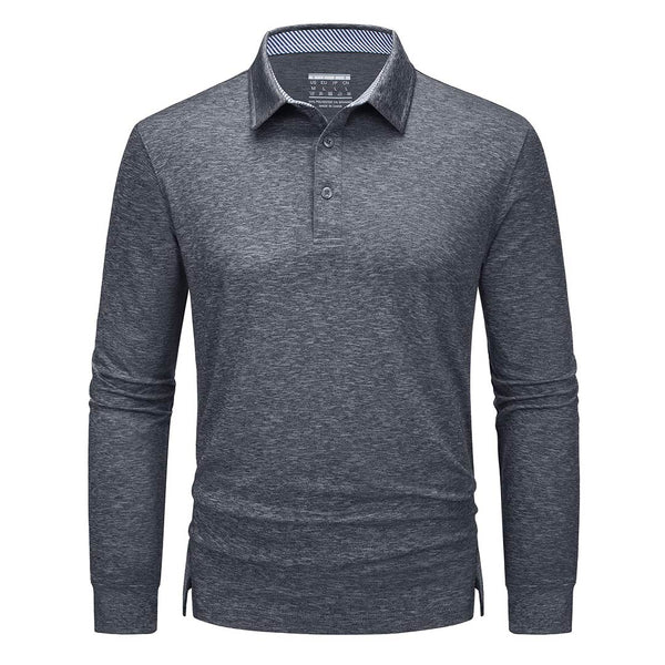Men's 3 Buttons Polo Shirts Long Sleeve Casual Hiking Golf Shirts - Men's Hiking Clothing