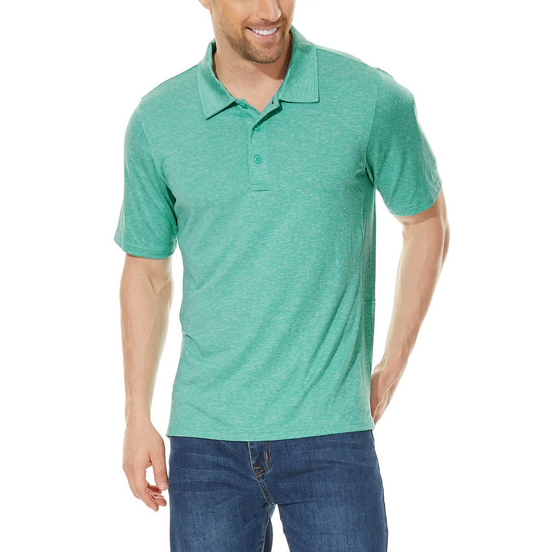 Men's 3 Buttons Spread Collar Golf Polo Shirt - TACVASEN