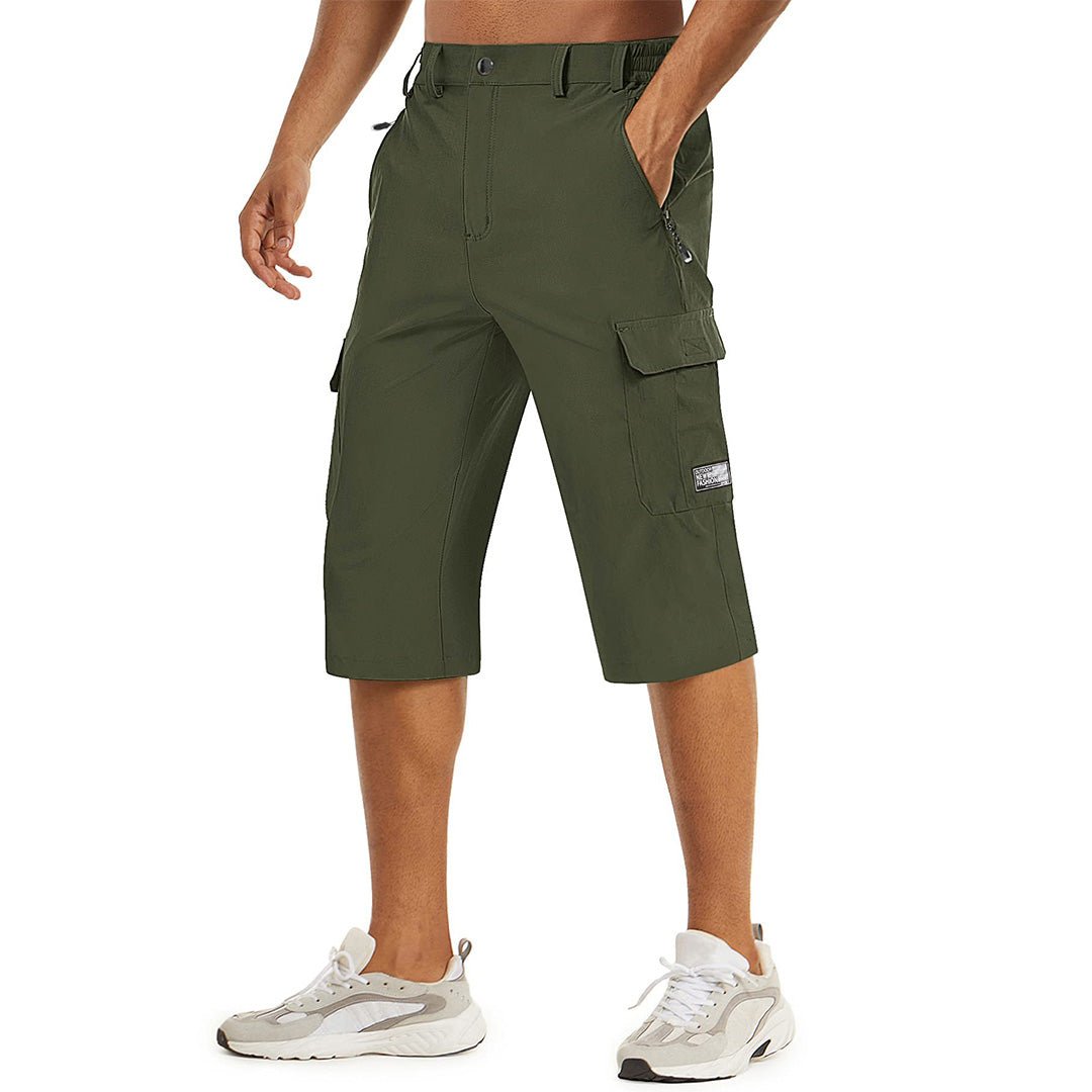 Men Plain 3/4 Length Cargo Pants Combat Multi Pockets Loose Pants | Fruugo  NO