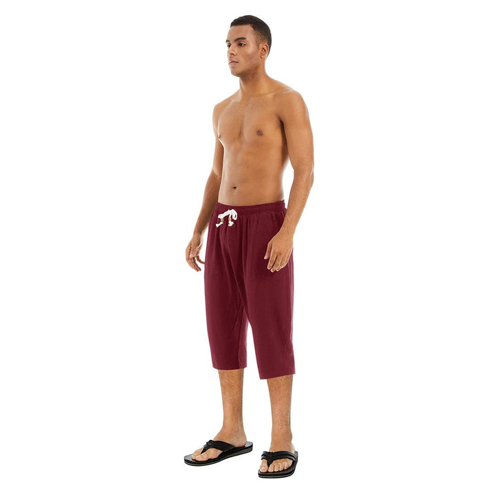 Men's Capri Wide Leg Cotton Linen Shorts - Men's Capri Pants