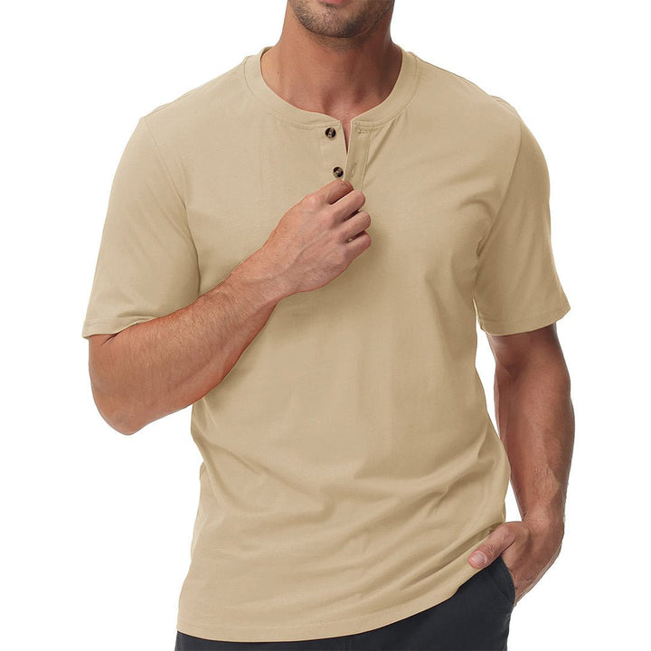 Men's Casual Cotton Henley Shirts - Men's T-shirts