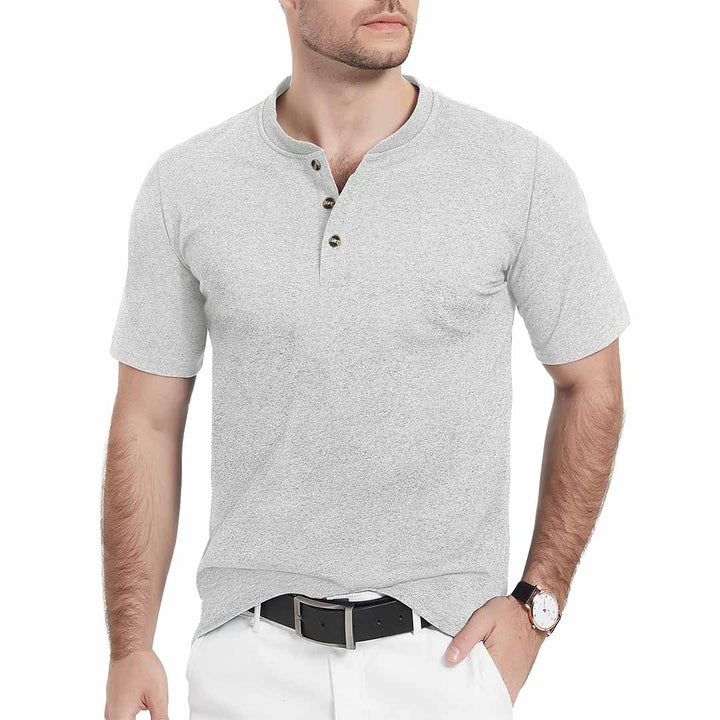 Men's Casual Cotton Henley Shirts - Men's T-shirts