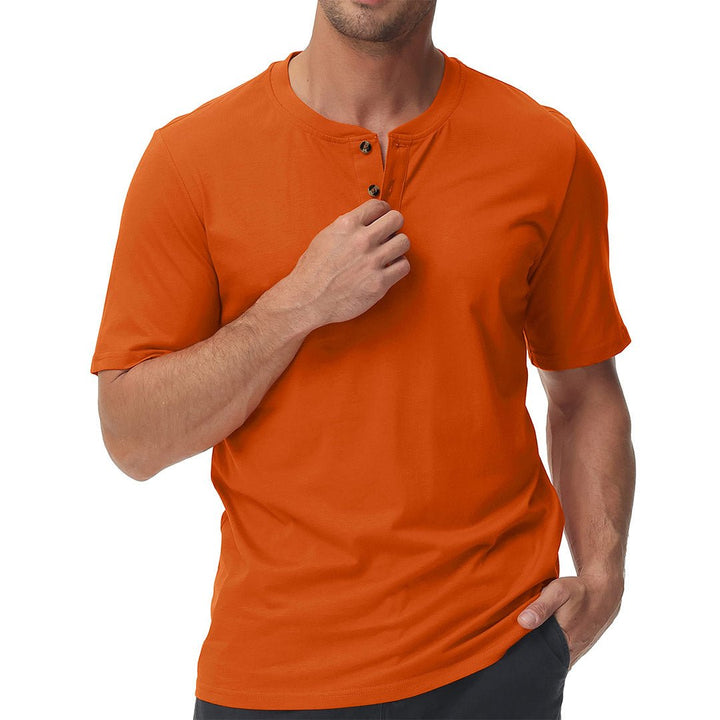 Men's Casual Cotton Henley Shirts - Men's T-shirts