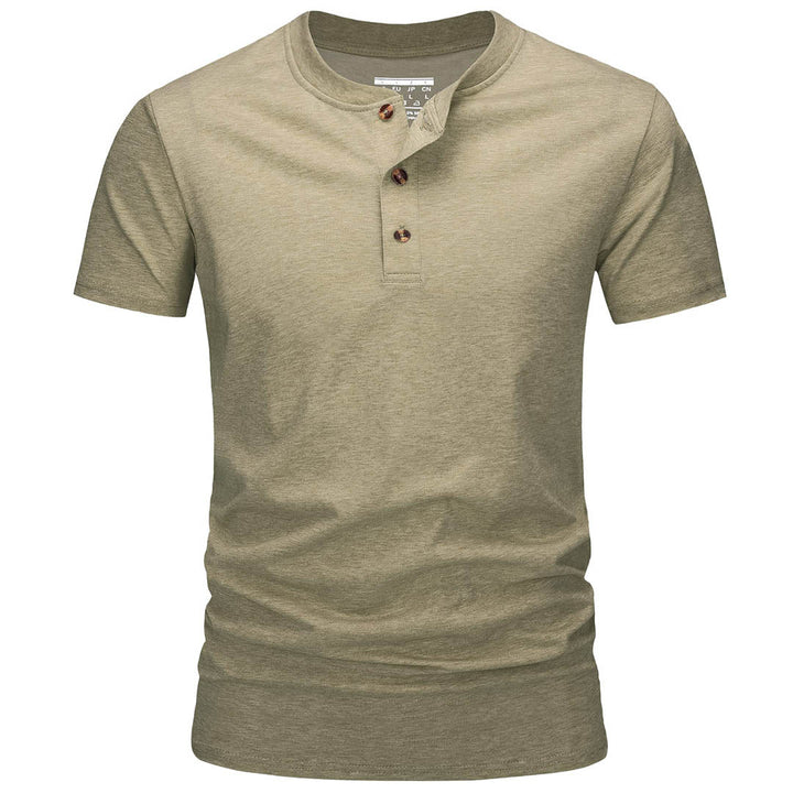 Men's Casual Cotton Henley Shirts - Men's T-shirts