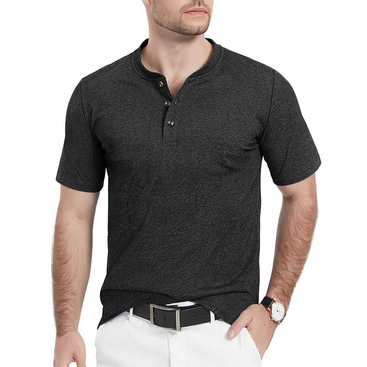 Men's Casual Cotton Henley Shirts - Men's T-shirts