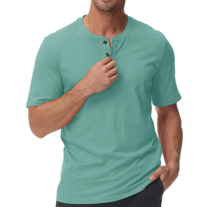 Men's Casual Cotton Henley Shirts - Men's T-shirts