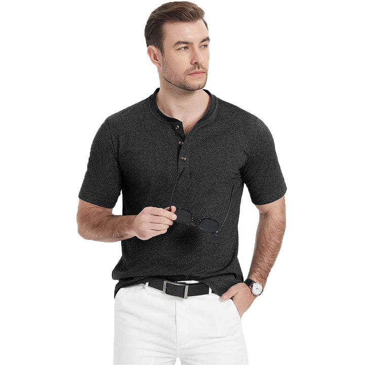 Men's Casual Cotton Henley Shirts - Men's T-shirts