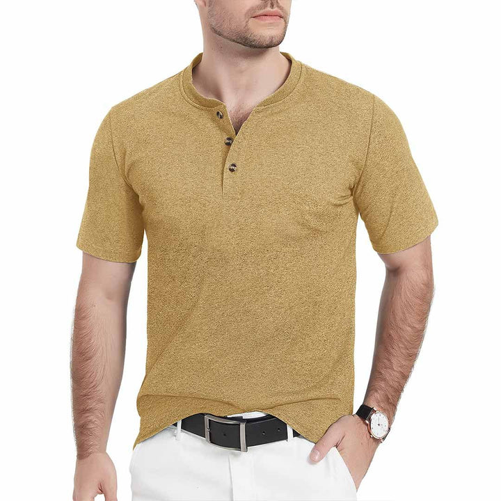 Men's Casual Cotton Henley Shirts - Men's T-shirts