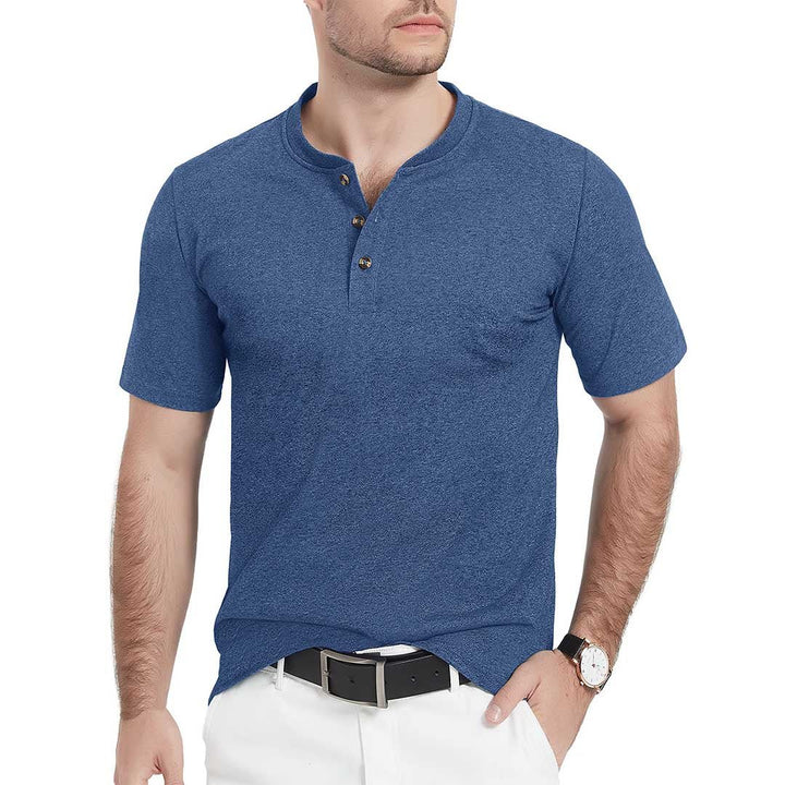 Men's Casual Cotton Henley Shirts - Men's T-shirts