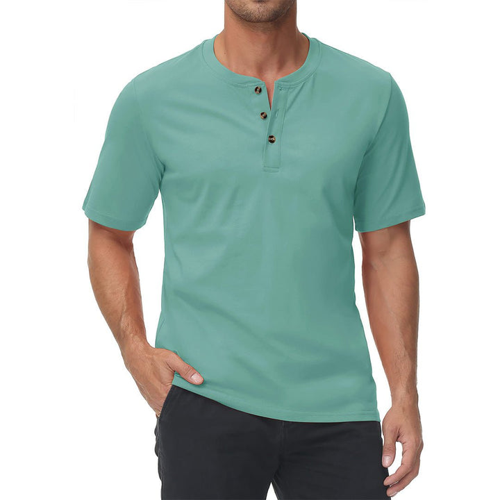 Men's Casual Cotton Henley Shirts - Men's T-shirts