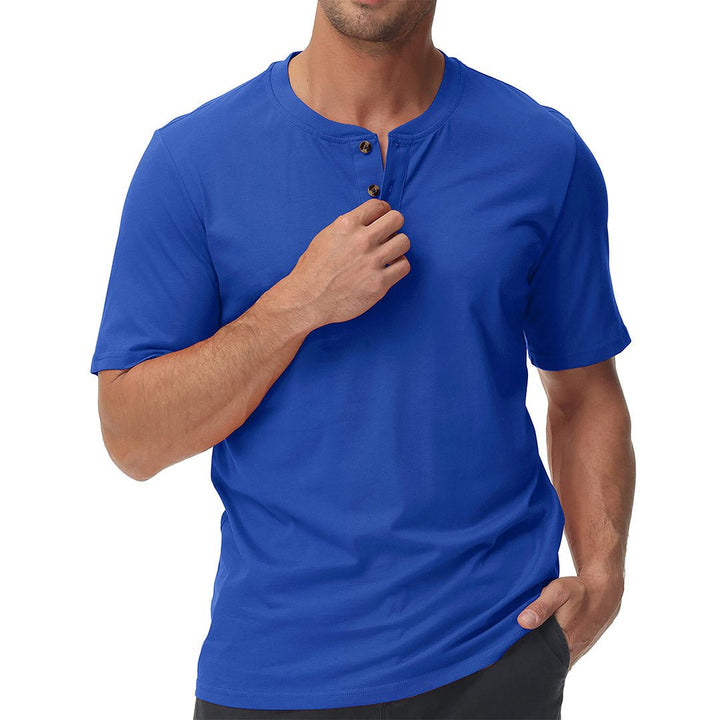 Men's Casual Cotton Henley Shirts - Men's T-shirts