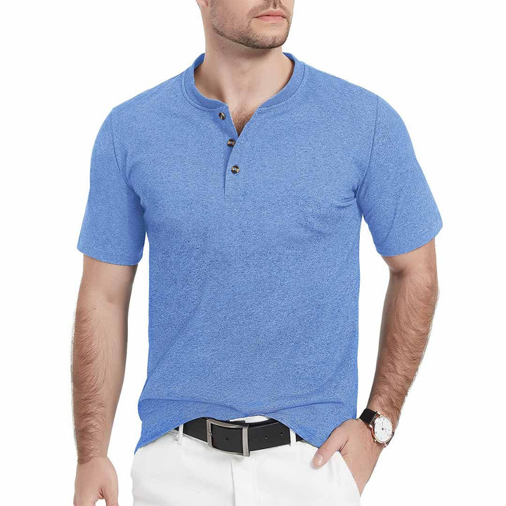 Men's Casual Cotton Henley Shirts - Men's T-shirts