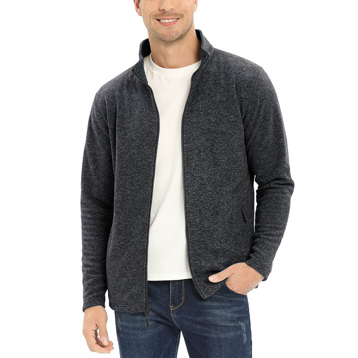 Men's Casual Fleece Full Zip Lightweight Jackets - Men's Coats