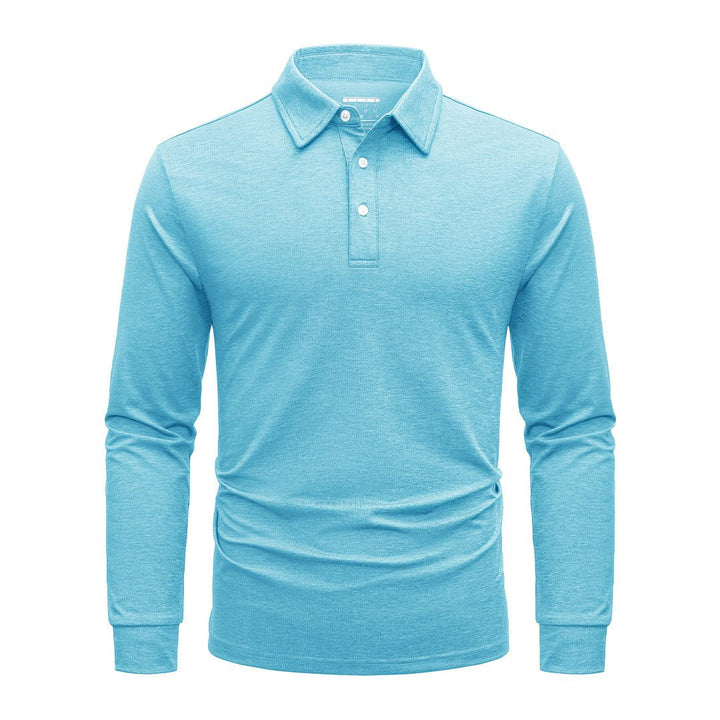 Men's Casual Lightweight Long Sleeve Polo Shirts With 3-Button - Men's Polo Shirts