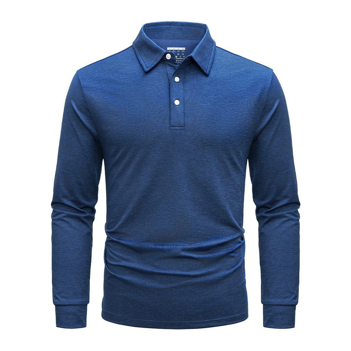 Men's Casual Lightweight Long Sleeve Polo Shirts With 3-Button - Men's Polo Shirts