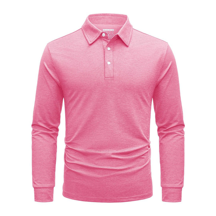 Men's Casual Lightweight Long Sleeve Polo Shirts With 3-Button - Men's Polo Shirts