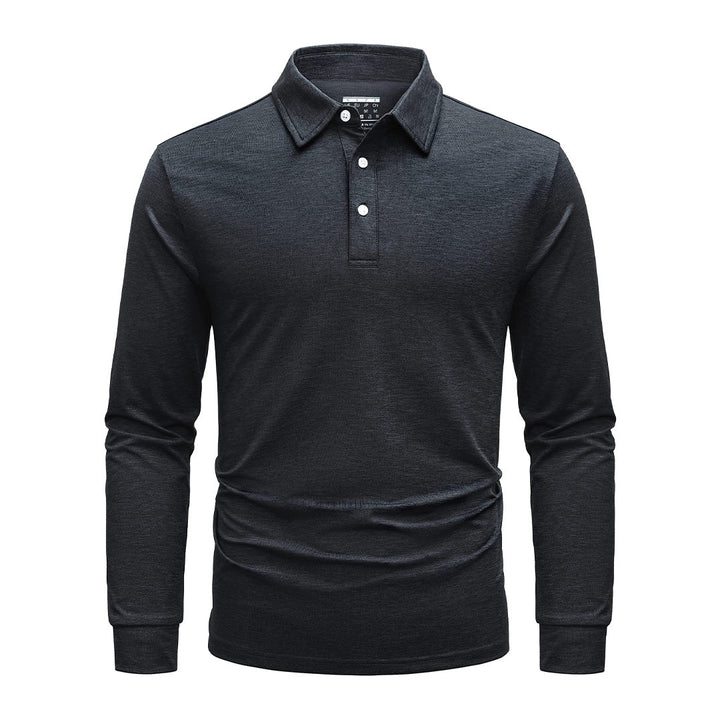 Men's Casual Lightweight Long Sleeve Polo Shirts With 3-Button - Men's Polo Shirts