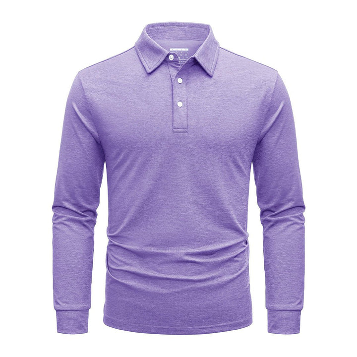 Men's Casual Lightweight Long Sleeve Polo Shirts With 3-Button - Men's Polo Shirts