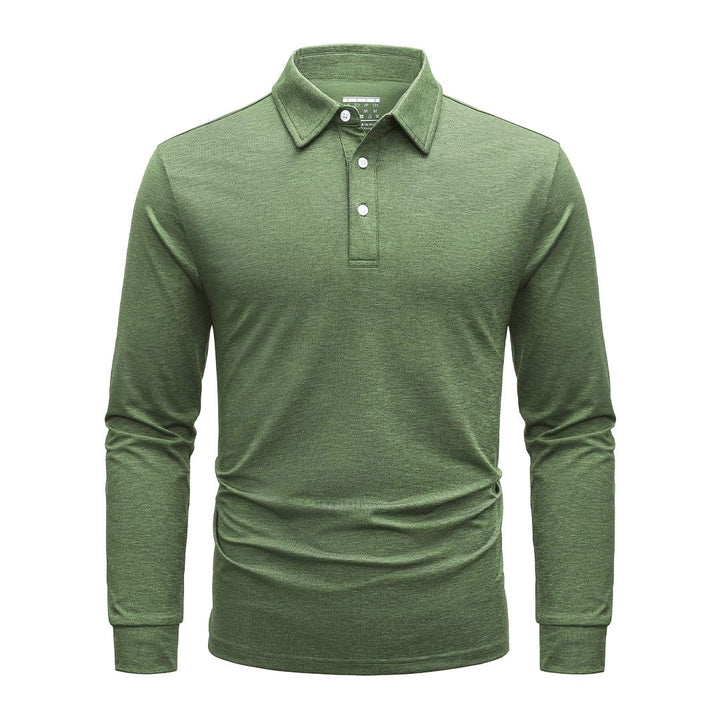 Men's Casual Lightweight Long Sleeve Polo Shirts With 3-Button - Men's Polo Shirts