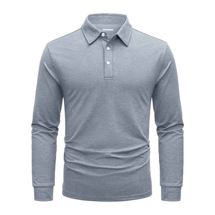 Men's Casual Lightweight Long Sleeve Polo Shirts With 3-Button - Men's Polo Shirts