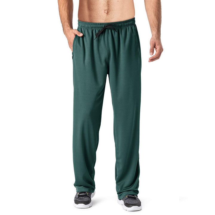 Men's Casual Open Bottom Mesh Sweatpants with Pockets -