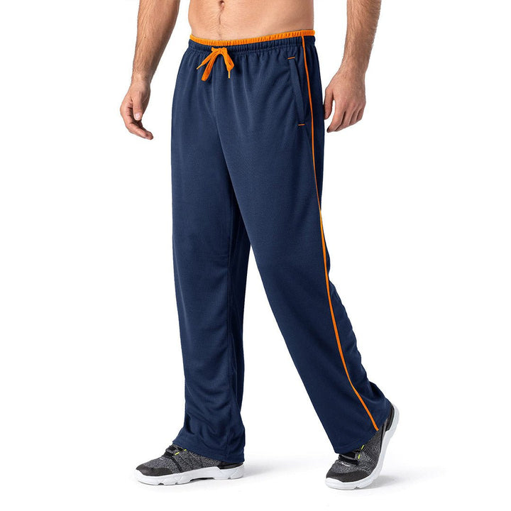 Men's Casual Open Bottom Mesh Sweatpants with Pockets -