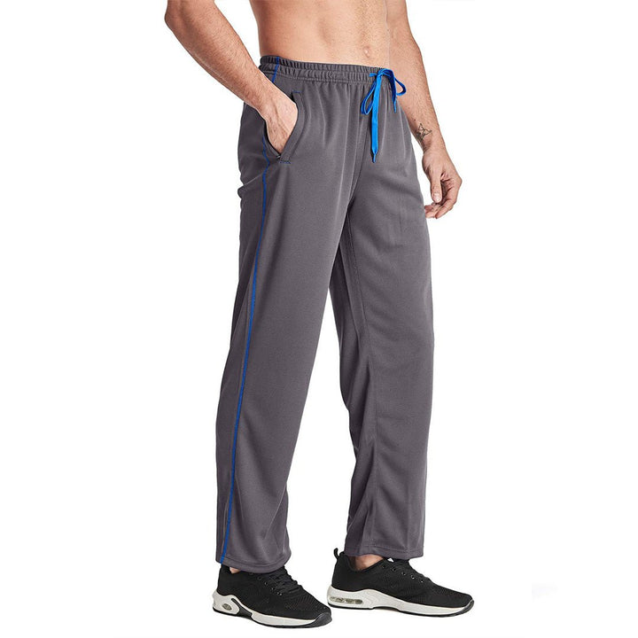 Men's Casual Open Bottom Mesh Sweatpants with Pockets -