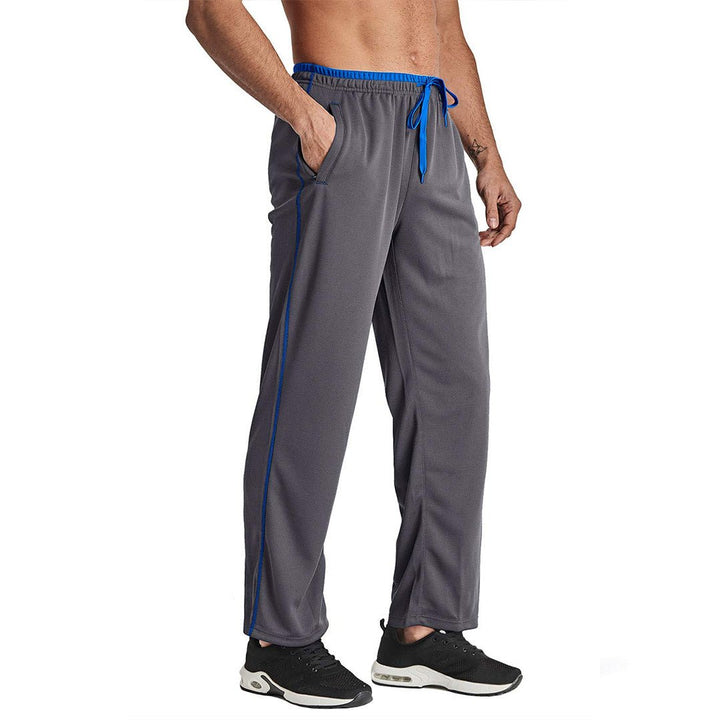 Men's Casual Open Bottom Mesh Sweatpants with Pockets -