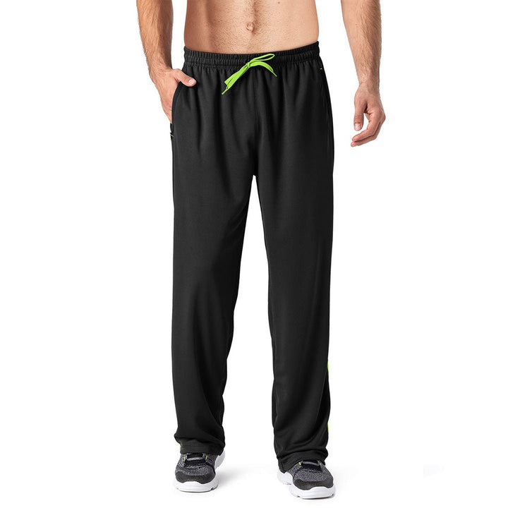 Men's Casual Open Bottom Mesh Sweatpants with Pockets -