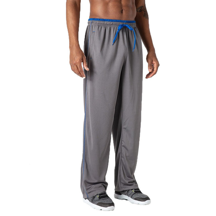 Men's Casual Open Bottom Mesh Sweatpants with Pockets -